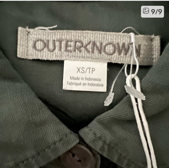 OUTERKNOWN Jumpsuit Women XS Green Long Sleeve NEW Organic Cotton Linen - Picture 3 of 4